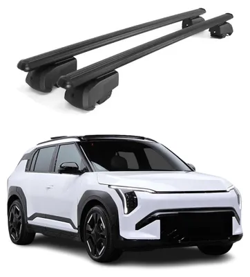 Image de Barres de toit Transversales pour Kia EV3 2024-2026 Aluminium Noir 2Pcs, Image générée par une IA