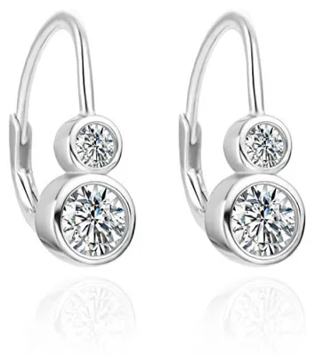 Produktbild von Silberne Hä ngeohrringe mit klaren Zirkonen AGT-E260LW