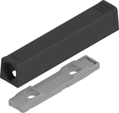 Produktbild von BLUM TIP-ON gerade Adapterplatte 956A1201, Langversion, carbonschwarz
