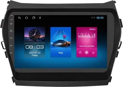 Produktbild von Autoradio mit Bluetooth und CarPlay für Hyundai ix45 Santa Fe (2013–2017) – Kompatibel mit Apple und Android – Stereoanlage – Navigationssystem – 1 GB RAM, 16 GB Speicher