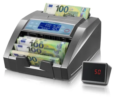 Image de Compteur de billets, machine à compter l'argent, compteur de billets - 1300 billets par minute - Compatible avec les euros et les dollars - Détection de faux billets