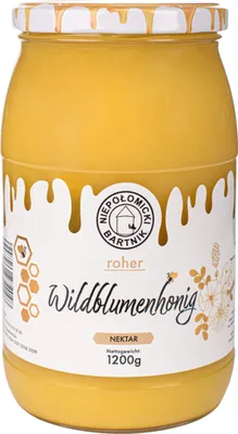 Produktbild von Wildblumenhonig 1200g Roh und Frisch Großes Glas Bienenhonig Blütenhonig  aus der Imkerei
