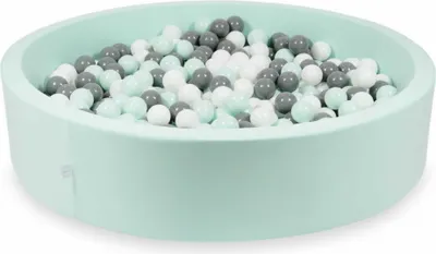 Obrázek produktu pro Kuličkový bazén 130x30cm mátový - S 600 koulemi / bílá, šedá, světle mátová