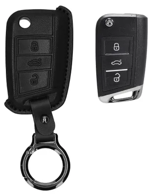 Produktbild von kwmobile Schlüsselhülle für VW Golf 7 MK7 3-Tasten Autoschlüssel Hülle Leder - Autoschlüssel Schlüssel Hülle - Schlüsselcover Schlüsselschutz in