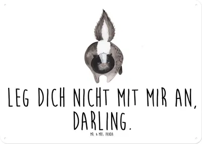 Produktbild von Mr. & Mrs. Panda Wandbild Stinktier Angriff DIN A4 - Weiß - Geschenk, Retro Blechschild, tafel, Türschild, Raubtier, wütend, Drohung, Schild, Skunk, Wildtier