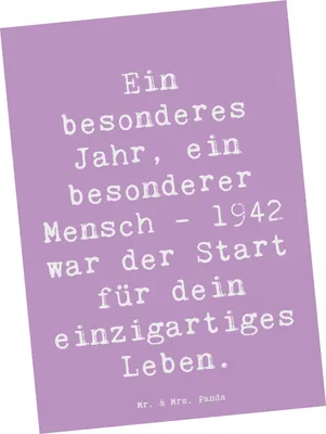 Produktbild von Mr. & Mrs. Panda Postkarte Spruch 1942 Geburtstag - Lavendeltraum - Geschenk, Alter, Geburtstagsgruß, Happy Birthday, Ansichtskarten, Jahrgang, Grußkarte, Ansichtskarte