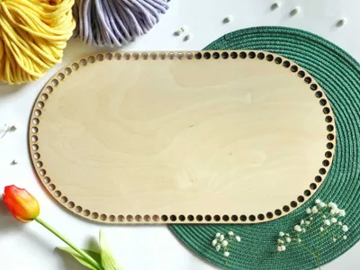 Produktbild von Sperrholzbasis, 26 x 40 cm, verschiedene Größen, Korb, Häkelkorb, Naturholzbasis, Holzbasis, Naturholz-Korbbasis, Häkelzubehör für Weide, Moseskorb