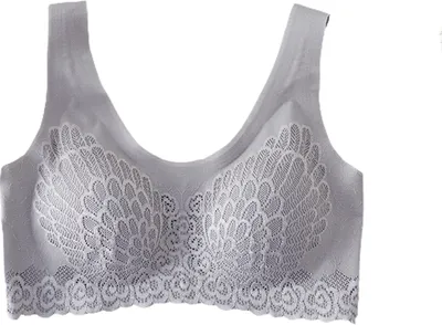 Produktbild von Damen-Büstenhalter, nahtlos, einfarbig, Übergröße, kabellos, gepolstert, mit Brustspitze, breiter Schultergurt, Sport-BH, Damen-Innenbekleidung