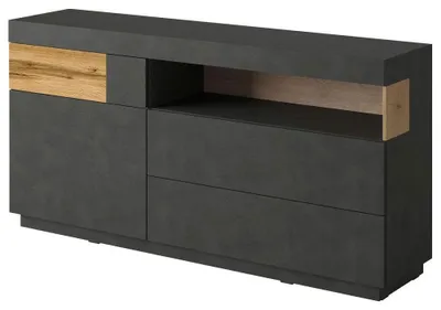 Produktbild von Sideboard Silke Kommode 169x40,5x84,5cm antharzit matera Eiche Wotan 1-türig