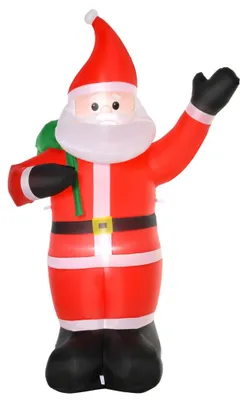 Produktbild von Aufblasbar Weihnachtsdeko, 2,4 m Weihnachtsmann mit LED-Beleuchtung, Gartendeko, Selbstaufblasende Weihnachtsbeleuchtung für Innen- und Außenbereich