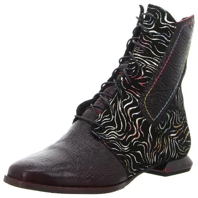Produktbild von Simen Damen Schnürstiefeletten 39356-36, 39356-37, 39356-38, 39356-39, 39356-40, 39356-41 SIM-7958A schwarz/rot 40