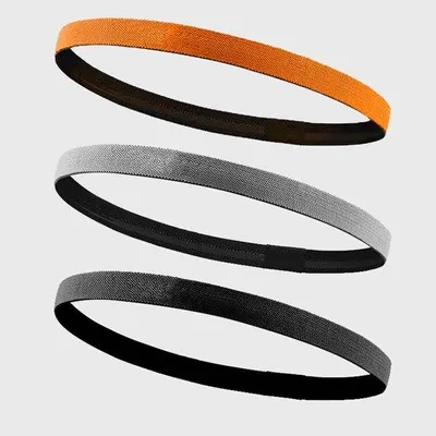 Obrázok produktu pre Elastické športové čelenky, odvádzajúce pot, nešmýkajúce sa, unisex, čierno-oranžovo-šedé