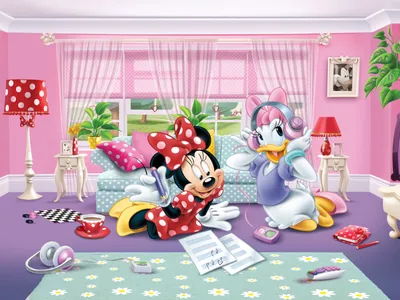 Immagine prodotto di Carta da parati Disney Minnie Mouse rosa, rossa e viola - 600588 - 360 x 270 cm