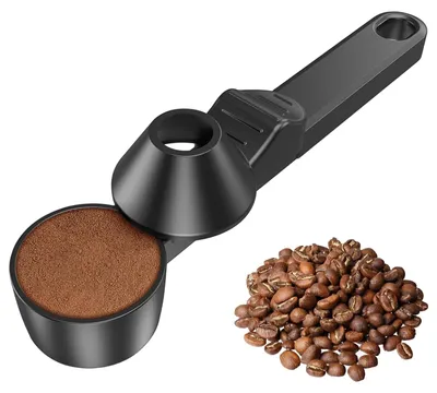 Kaffeelöffel mit Trichter, 30 ml, Schwarz, ABS-Kunststoff