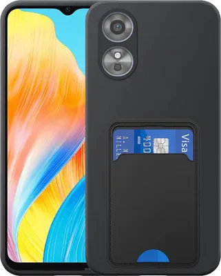 Productafbeelding van Geschikt voor Oppo A18 / A38Telefoonhoesje met TPU en pasjeshouder - Flexibele achterkant van siliconen TPUmet kaartsleuf - Zwart - Smartphonica