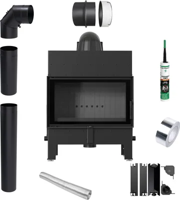Produktbild von Kamineinsatz EKO KRATKI FLOKI M 10 kW fi 200 Schwarz TERMOTEC Rohrsatz