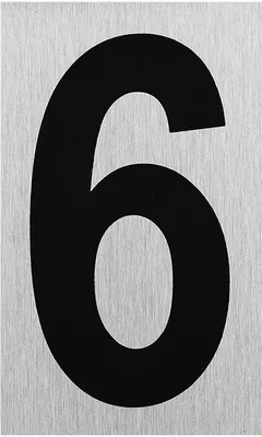 Image de Plaque de porte en aluminium " 6 " 100x60mm
