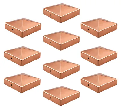 Produktbild von 10x Pfostenkappe Kupfer 91 mm Pyramide Abdeckkappe für Pfosten 9 x 9 cm