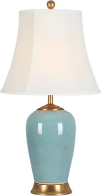 Produktbild von Fine Asianliving Chinesische Tischlampe Porzellan mit Lampenschirm E27 Orientalische Tischleuchte Keramik Nachttischlampen Schlafzimmer Wohnzimmer
