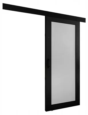 Produktbild von KierMoebel Schiebetür Komplettset ADIO 2, Wohnzimmer Schiebetür Schwarz & Weiß 76x205x3,2 cm