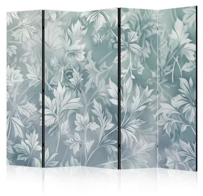 Produktbild von Muralo Beidseitig bedruckter PARAVENT 5-teilig Raumteiler klappbar Zart Natur Blau Blumen 225cmx172cm