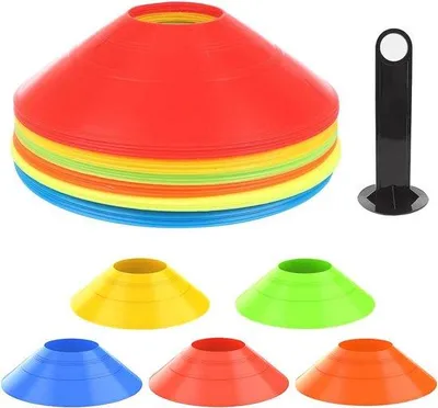 Productafbeelding van Ronde markeringshoedjes voor voetbal en hockey in 5 kleuren