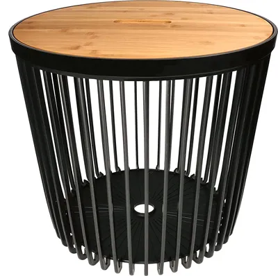 Produktbild von KOTARBAU® Mehrzweck-Aufbewahrungskorb 450x410mm Tisch Hocker mit Holzblatt