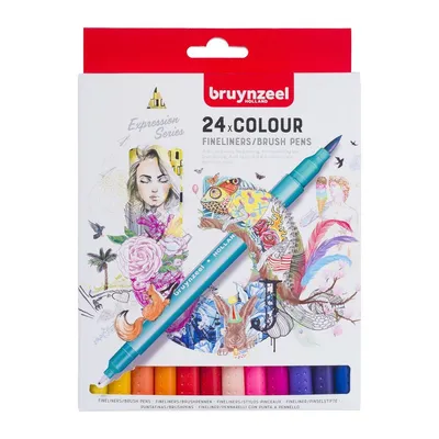 Obrázok produktu pre Bruynzeel | Expression Fineliner / Brushpen set 24 colors