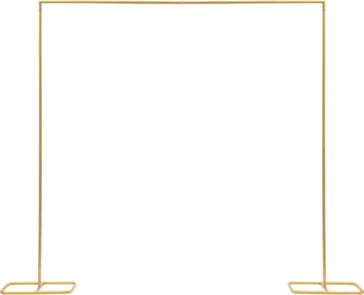 Zdjęcie produktu dla Łuk ślubny i stojak na tło - Metalowa rama - 210 x 200 cm - Prostokątny - Wolnostojący - Do łuku balonowego - Złoty