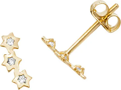 Image de Boucles d'Oreilles Femme Or 375/1000 avec Oxyde de Zirconium - 9mm*3mm; TRS27353