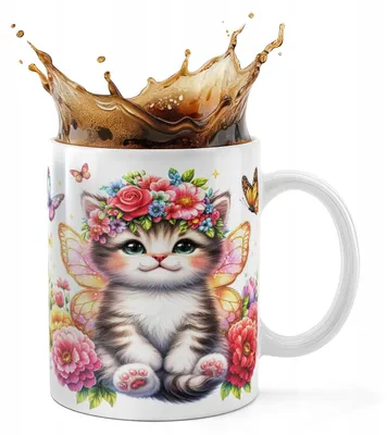 Produktbild von Kubek Ceramiczny 330Ml Druk - Zwierzęta Kot Kotek Kiciuś Słodki