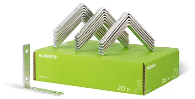 Produktbild von Alberts Balkenwinkel | schmal | galvanisch verzinkt, dickschichtpassiviert | 100 x 100 x 20 mm | 20er Set
