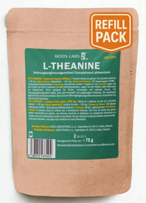 Zdjęcie produktu dla L-teanina – aminokwas | 400 mg | 150 wegańskich kapsułek | 1 kapsułka dziennie | Kapsułki z L-teaniną o wysokim stężeniu | Camellia sinensis | w torebce