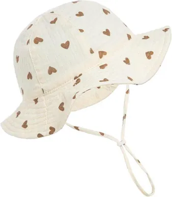 Immagine prodotto di Cappellino da sole per bambini con protezione UV, con motivi di pesci e design a secchiello