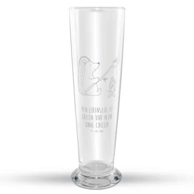 Produktbild von Mr. & Mrs. Panda Bierglas Igel Grillen - Transparent - Geschenk, Weizenbier Glas, Spruch, Motivation, Bier, Lustige Sprüche, Weizen, Sinn Des Lebens, Weißbierglas