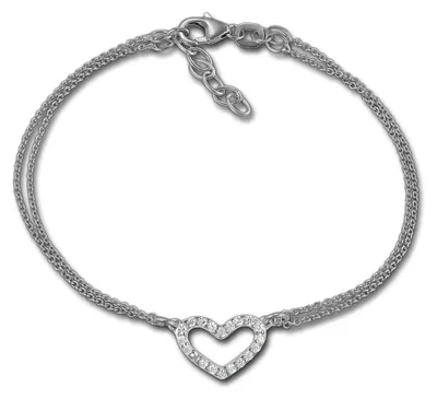 Immagine prodotto di Bracciale da donna SilberDream, colore bianco lucido, lunghezza 19 cm, con zirconi, in argento 925, modello D3SDA2597J