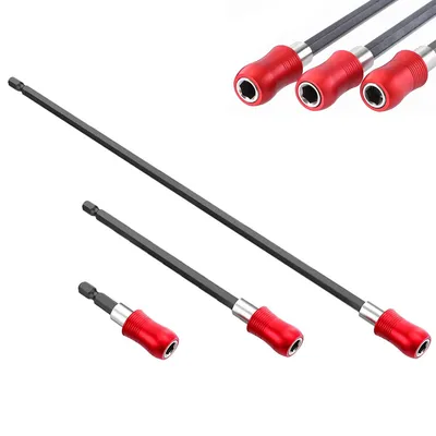 Produktbild von 3 Stück Bithalter 60/150mm/300mm Länge Bit Verlängerung Schnellwechsel, Schraubendreher Bit Halterung für Bohrmaschine Schraubendreher