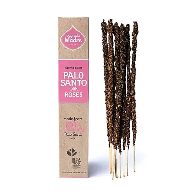 Produktbild von Sagrada Madre Palo Santo Räucherstäbchen mit Rose – 3er-Set – ±30 g