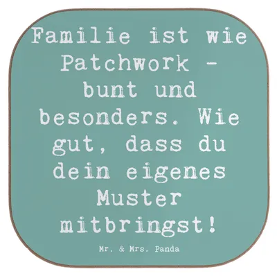 Produktbild von Mr. & Mrs. Panda Tassenuntersetzer Spruch Adoptivkind Patchworkfamilie - Meeresbrise - Geschenk, Coaster, Familie, Untersetzer für Gläser, Verwandte, Liebe, Weihnachten