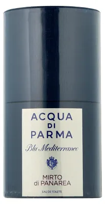 Zdjęcie produktu dla Acqua di Parma Blu Mediterraneo Mirto di Panarea, Unisex, 100 ml, Mirt, Bazylia, Cytryna, Bergamotka, Morski, Jaśmin, Róża damasceńska, Mastryks, Juniper, Drzewo cedrowe, Bursztyn, ALCOHOL DENAT. • PARFUM (FRAGRANCE) • AQUA (WATER) • LIMONENE • CITRUS LIMON (LEMON) PEEL...
