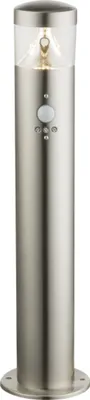 Produktbild von Globo Lighting Außenleuchte Edelstahl, Kunststoff klar, Sensor inkl., IP44, ø: 118mm, H: 500mm, inkl. LED 7W 230V, 600lm Source, 450lm Output, 3000K