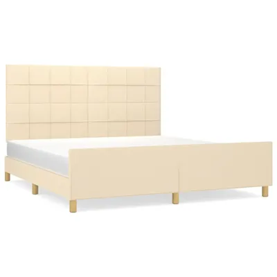 Produktbild von vidaXL Bettgestell ohne Matratze Creme 160x200 cm Stoff