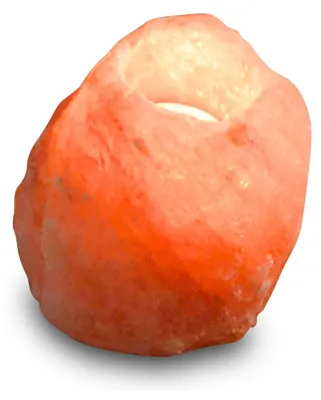 Salzkristall-Kerzenhalter 1 kg, handgeschnitten, natur