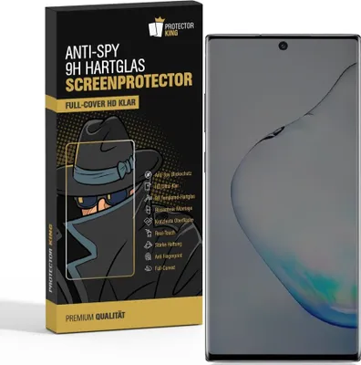 Produktbild von 1x 9H Panzerglas für Samsung Galaxy Note 10 FULL CURVED ANTI-SPY Privacy Displayschutz Panzerfolie Schutzfolie Hartglas Schutzglas Displayglas Tempered Glasfolie Sicherheitsglas Echtglas