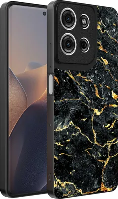 Obrázok produktu pre Fit pre Motorola Edge 60 Fusion Phone Case with Black Gold Marble Print - TPU Backcover Case Black Gold Marble Design - Black Gold - Smartphonica