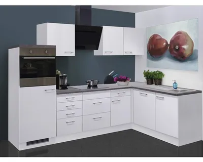 Obrázek produktu pro Rohová kuchyňská linka se spotřebiči Flex Well Lucca 280x170 cm barva čela matně bílá barva korpusu bílá
