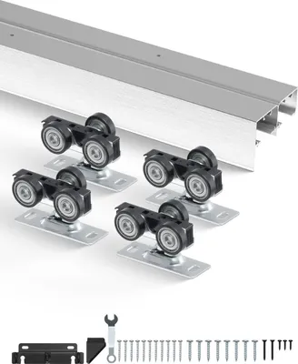 Image de Jeu de rails pour porte coulissante Matériel rails doubles 1828mm Système de porte coulissante