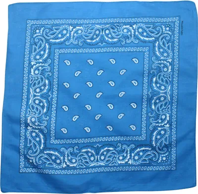 Produktbild von Bandana Tuch Paisley Muster 02 blau weiß quadratisches Kopftuch