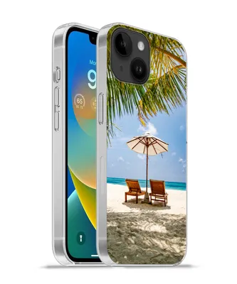 Produktbild von MuchoWow® Handyhülle Schutzhülle Hülle für Apple iPhone 14 - Softcase Strand - Strandkorb - Sonnenschirm Silikon Softcase Handy Hülle - Mobiltelefonhülle