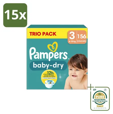 Produktbild von 15 x Pampers Baby-Dry Windeln Größe 3, 6-10 kg - Vorratspackung - 15 Stücke